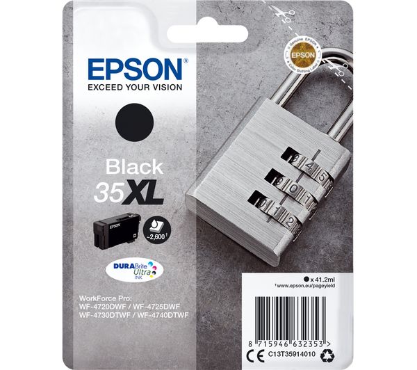 EPSON 35 Padlock XL Black Ink Cartridge, Black