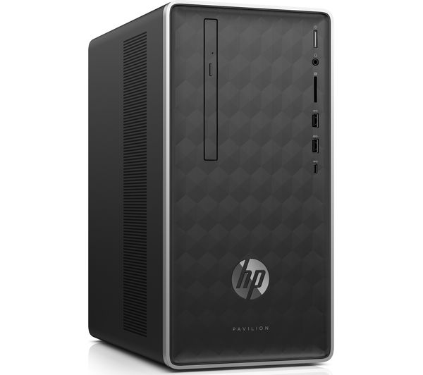 HP Pavilion 590-p0032na Intel® Core i3 Desktop PC - 1 TB HDD, Silver, Silver