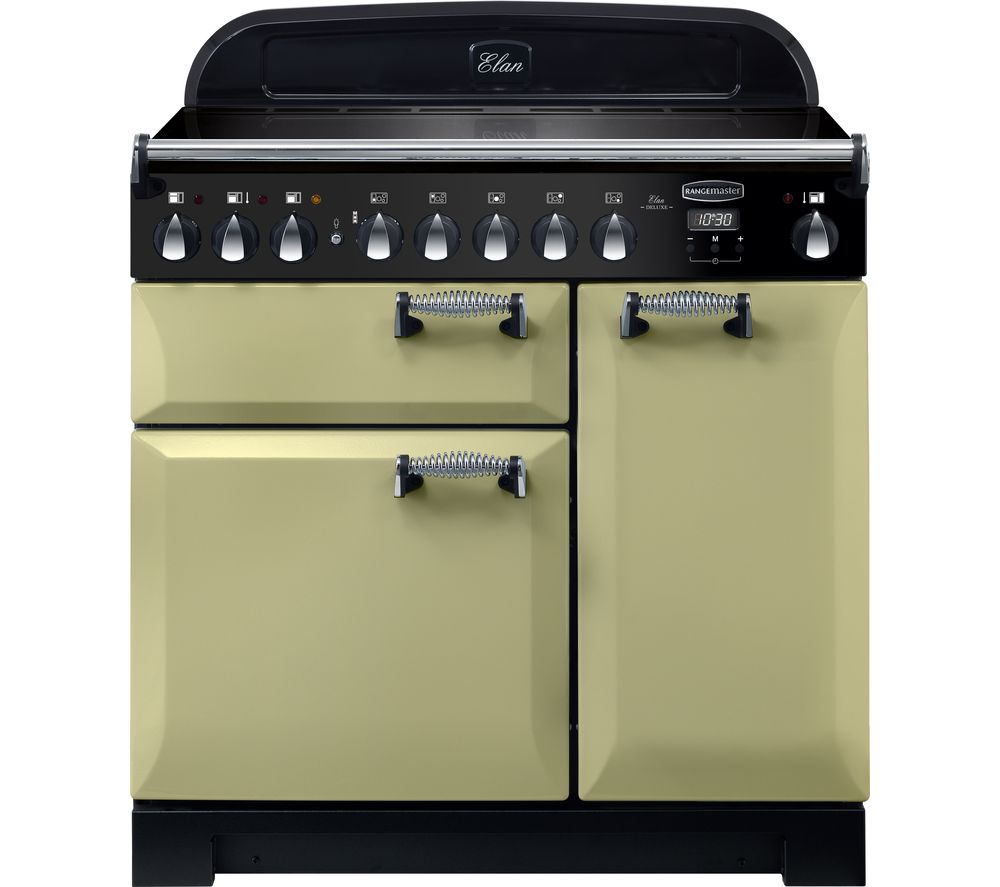 Rangemaster Elan Deluxe ELA90EIOG 90 cm Electric Induction Range Cooker - Olive & Chrome, Olive