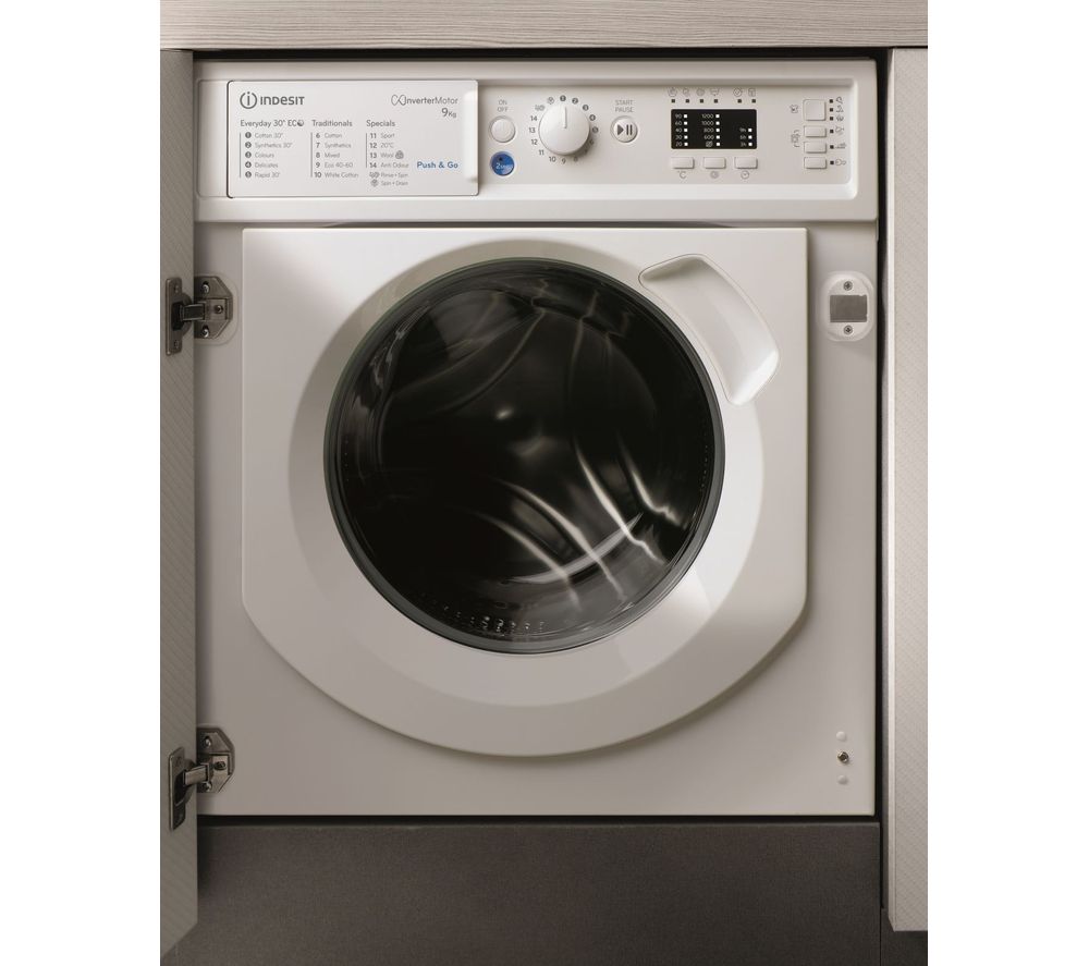 INDESIT BIWMIL91484 Integrated 9 kg 1400 Spin Washing Machine, Blue