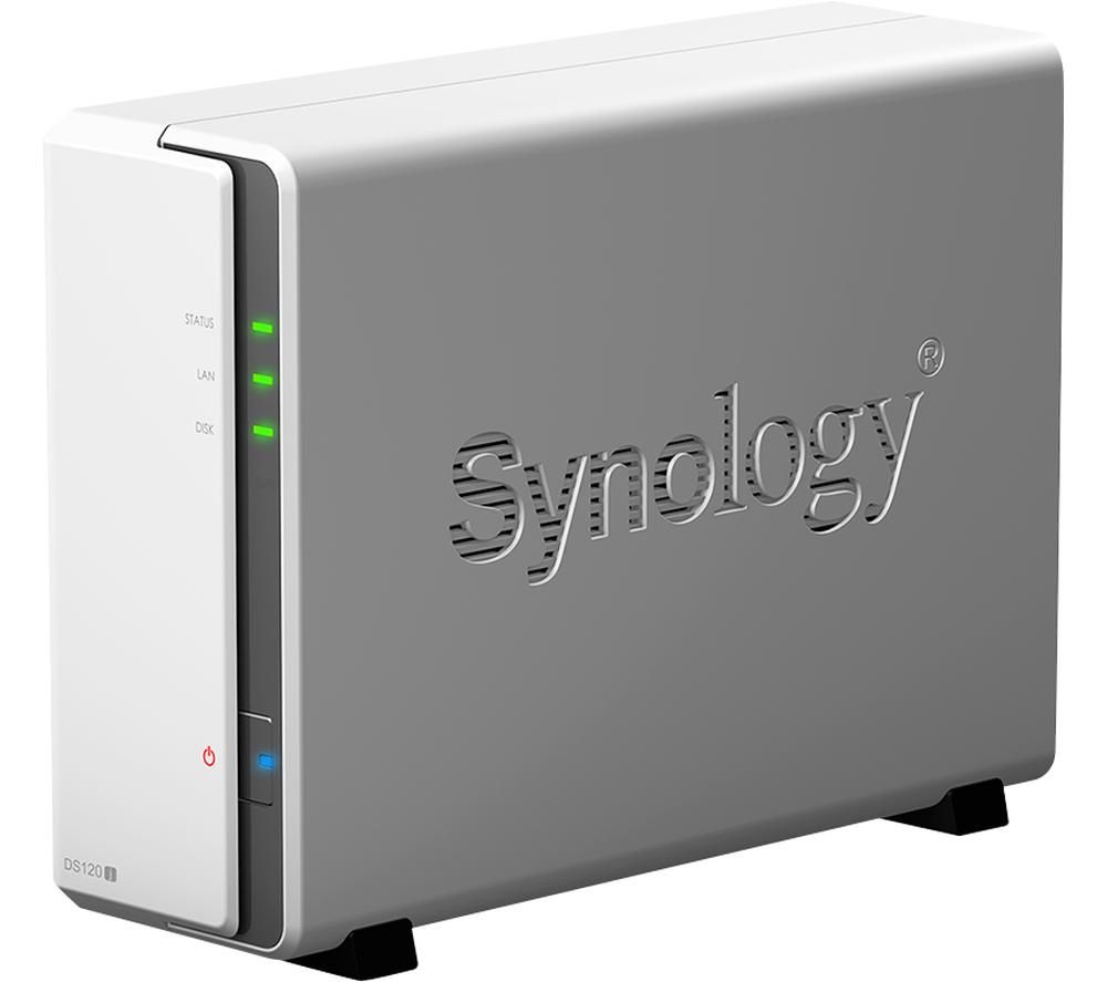 SYNOLOGY DS120J Disk Station Server NAS Drive - 4 TB, 1 Bay, White, White