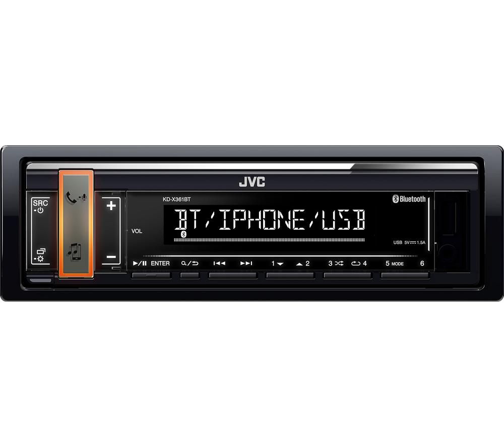 JVC KD-X361BT Smart Bluetooth Car Radio - Black, Black