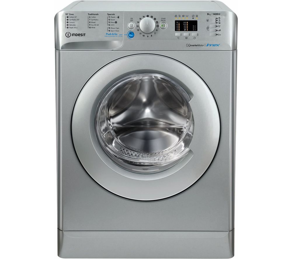 INDESIT Innex BWA 81483X S UK N 8 kg 1400 Spin Washing Machine - Silver, Silver