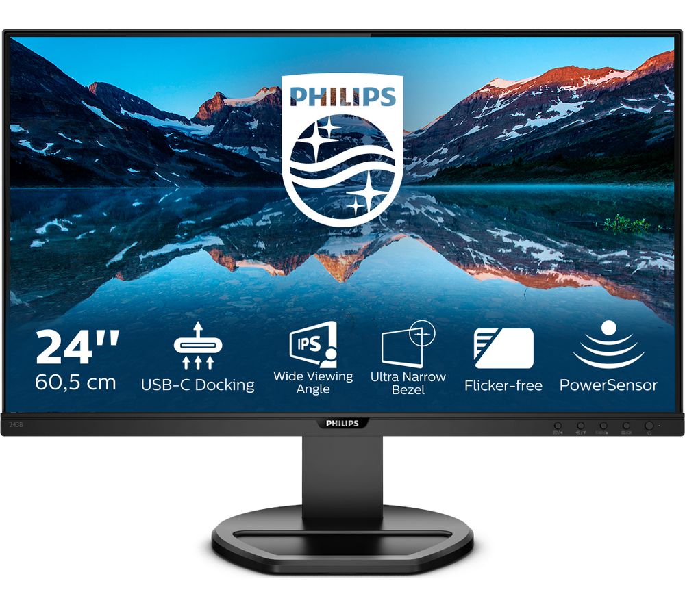 PHILIPS 243B9 Full HD 24" LCD Monitor - Black, Black