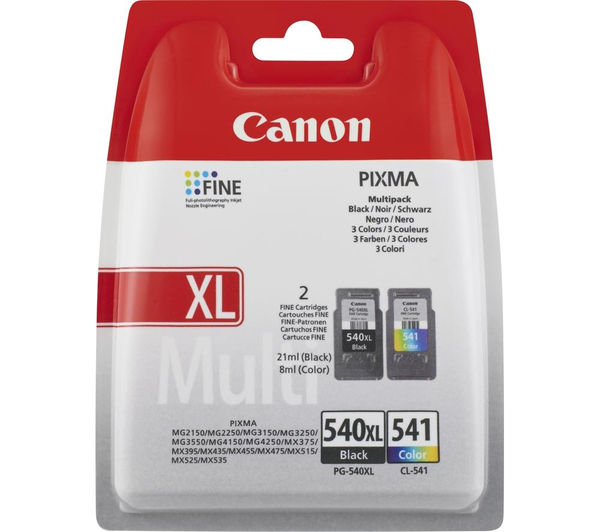 CANON PG-540 XL & CL-541 Black & Tri-colour Ink Cartridges - Twin Pack, Black & Tri-colour