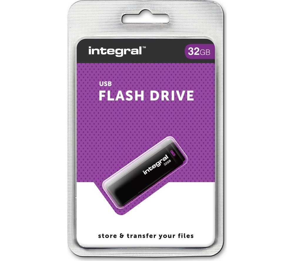 INTEGRAL USB 2.0 Memory Stick - 32 GB, Black, Black