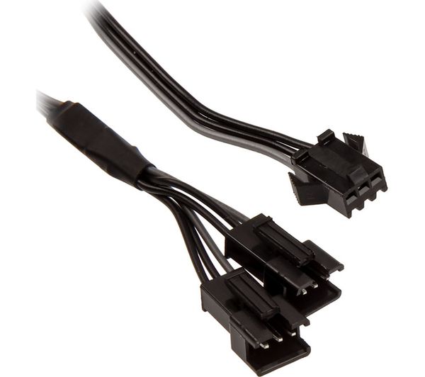 PHANTEKS Digital 3 Pin RGB LED Extension Y-Splitter Cable, Black