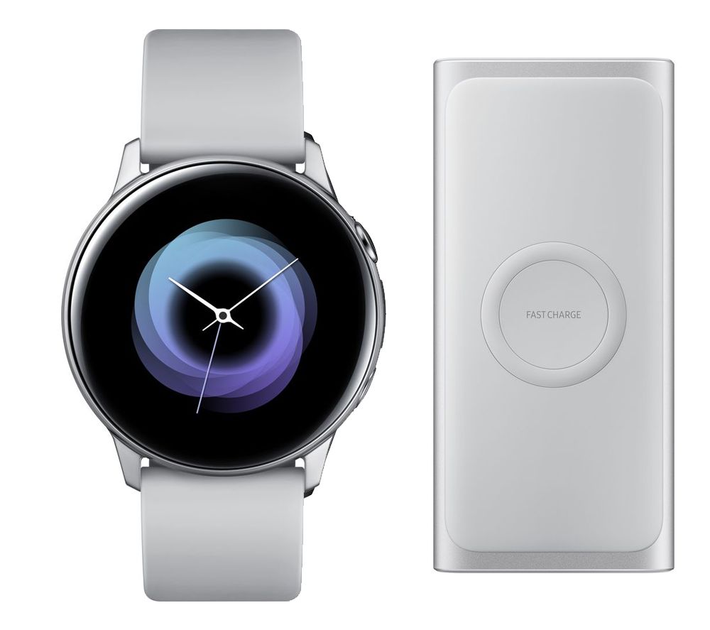 SAMSUNG Galaxy Watch Active & Wireless Portable Power Bank Bundle