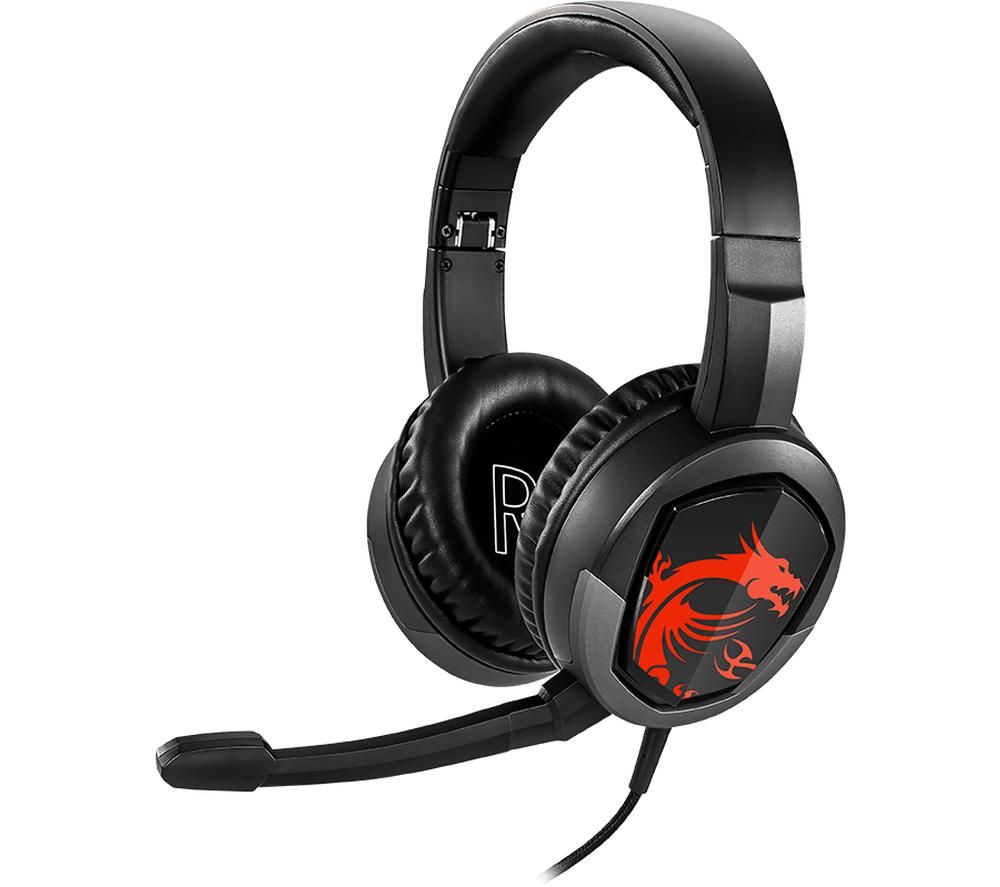 MSI Immerse GH30 Gaming Headset - Black & Red, Black