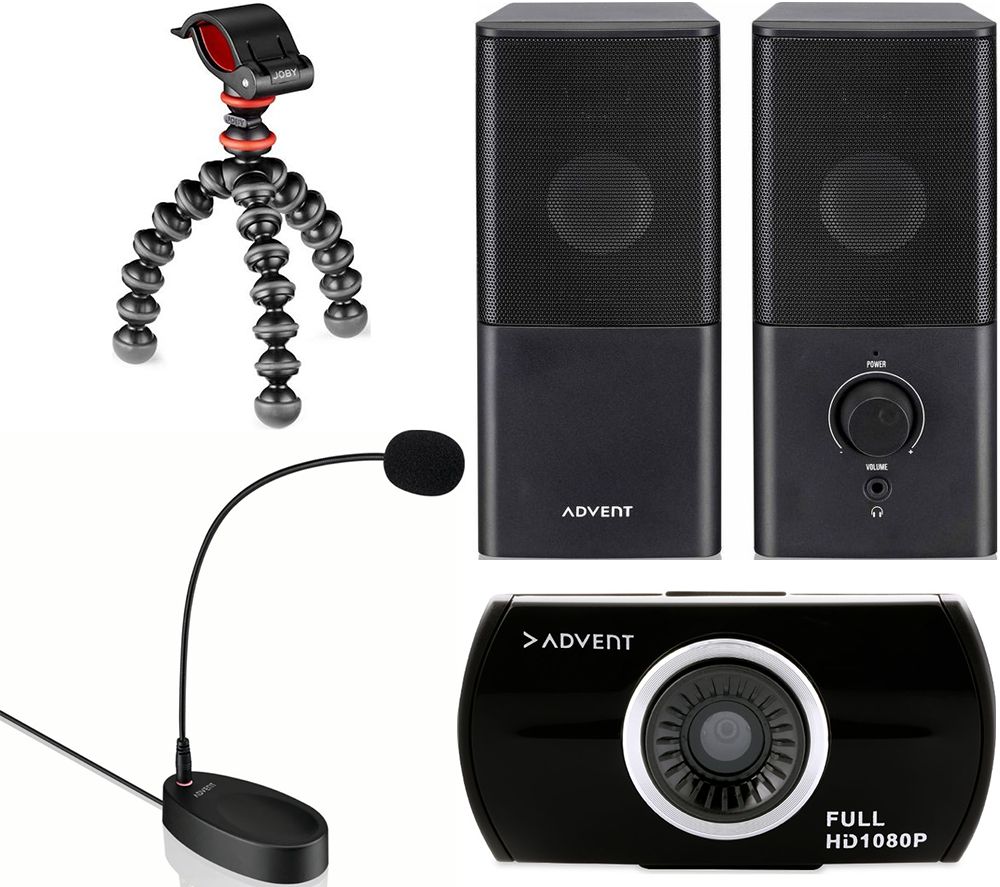 Advent The New Vlogger Bundle - Speakers, Gorillapod Starter Kit, Webcam & Microphone