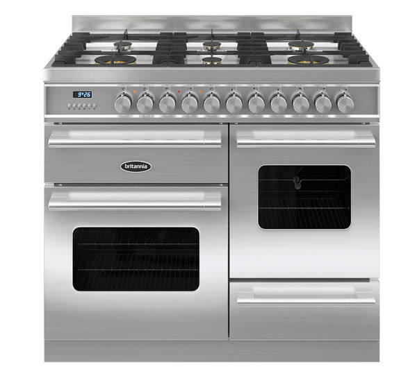 BRITANNIA Delphi 100 RC10XGGDES Dual Fuel Range Cooker - Stainless Steel, Stainless Steel