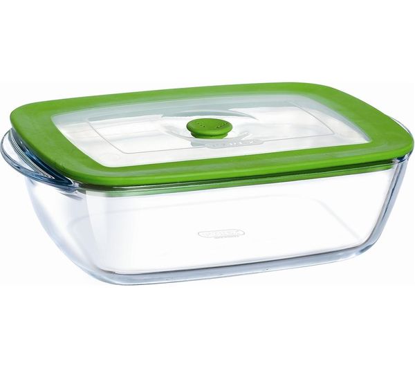 PYREX Square 0.3-litre Dish with Lid - Clear
