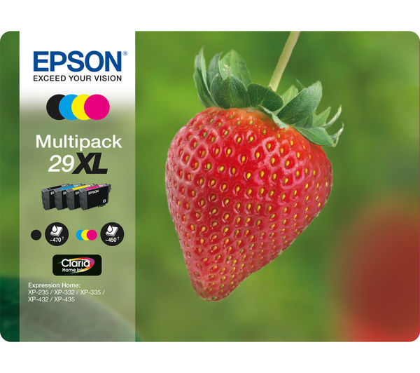 EPSON Strawberry 29 XL Cyan| Magenta| Yellow & Black Ink Cartridges - Multipack, Black & Tri-colour