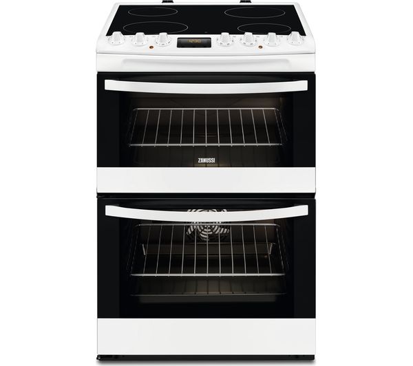 ZANUSSI ZCV68310WA 60 cm Electric Ceramic Cooker - Black & White, Black