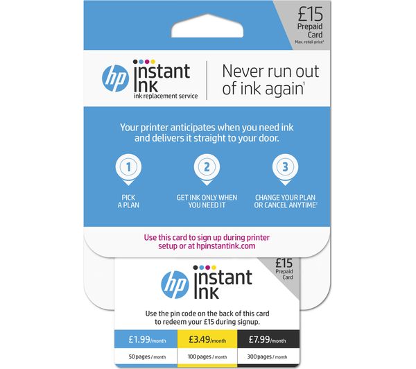 HP HP Instant Ink £15 Prepaid Card