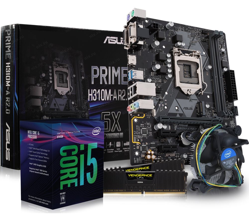 PC SPECIALIST Intel® Core i5 Processor, PRIME H310M-A Motherboard, 8 GB RAM & Intel® Cooler Components Bundle