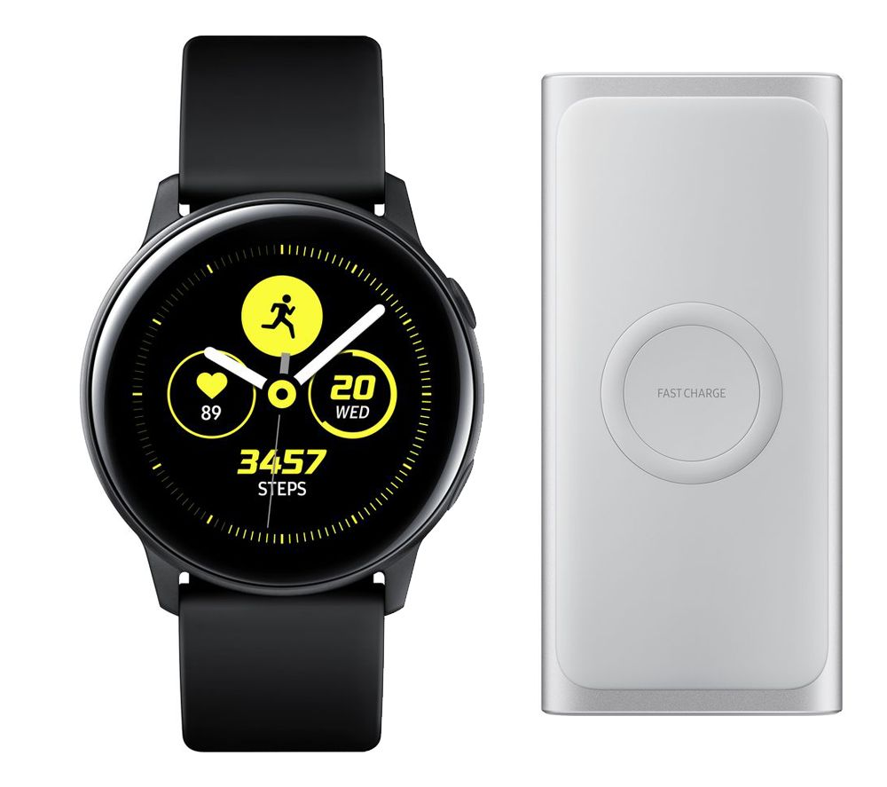 SAMSUNG Galaxy Watch Active & Wireless Power Bank Bundle - Black, Black