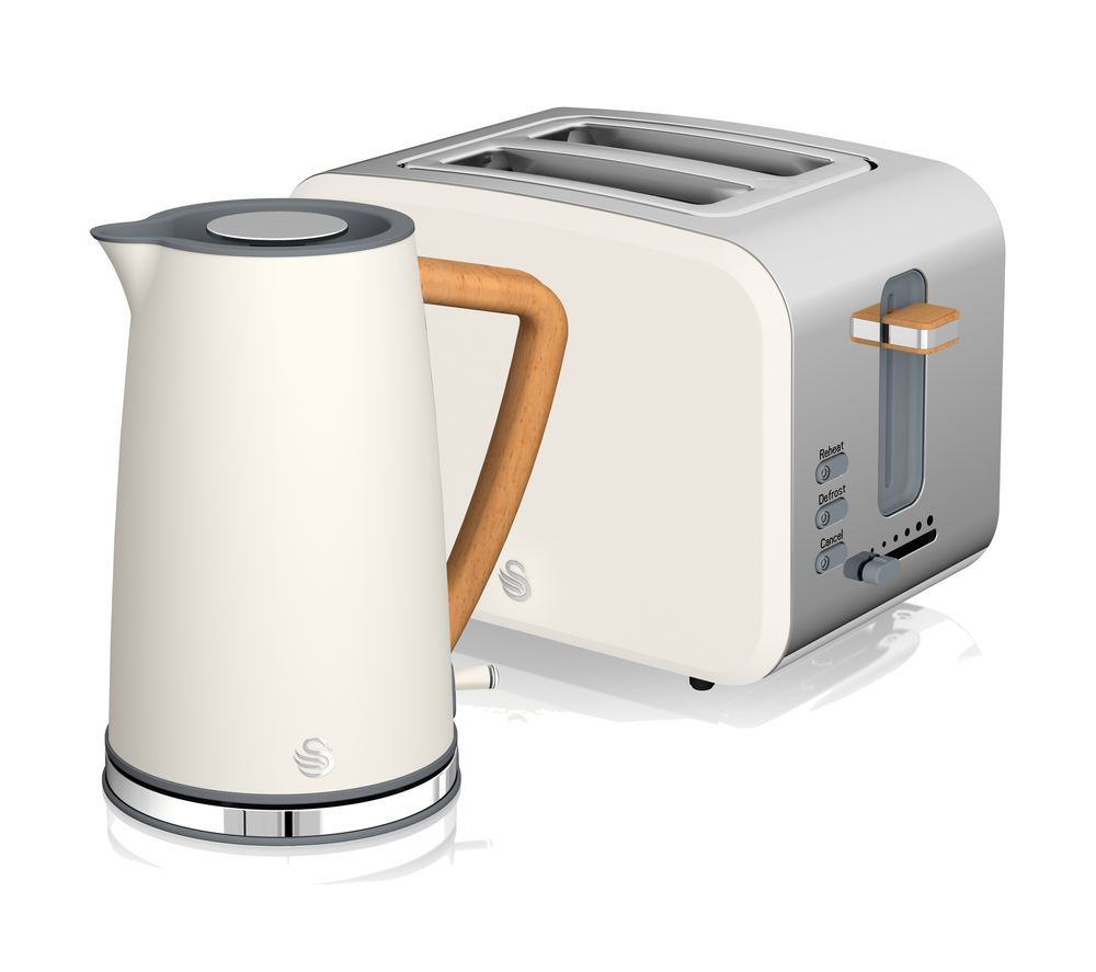 SWAN Nordic 2-Slice Toaster & Cordless Jug Kettle Bundle - White, White
