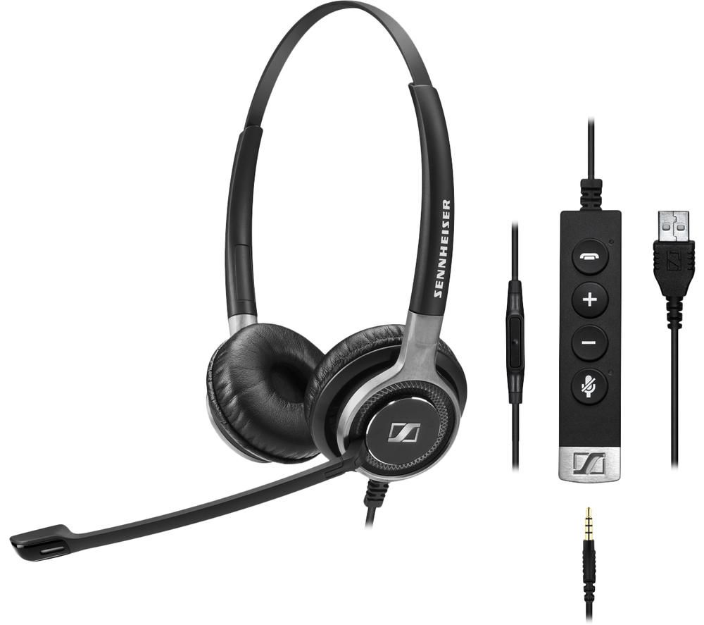 SENNHEISER Century SC 665 USB Headset - Black & Silver, Black,Silver/Grey