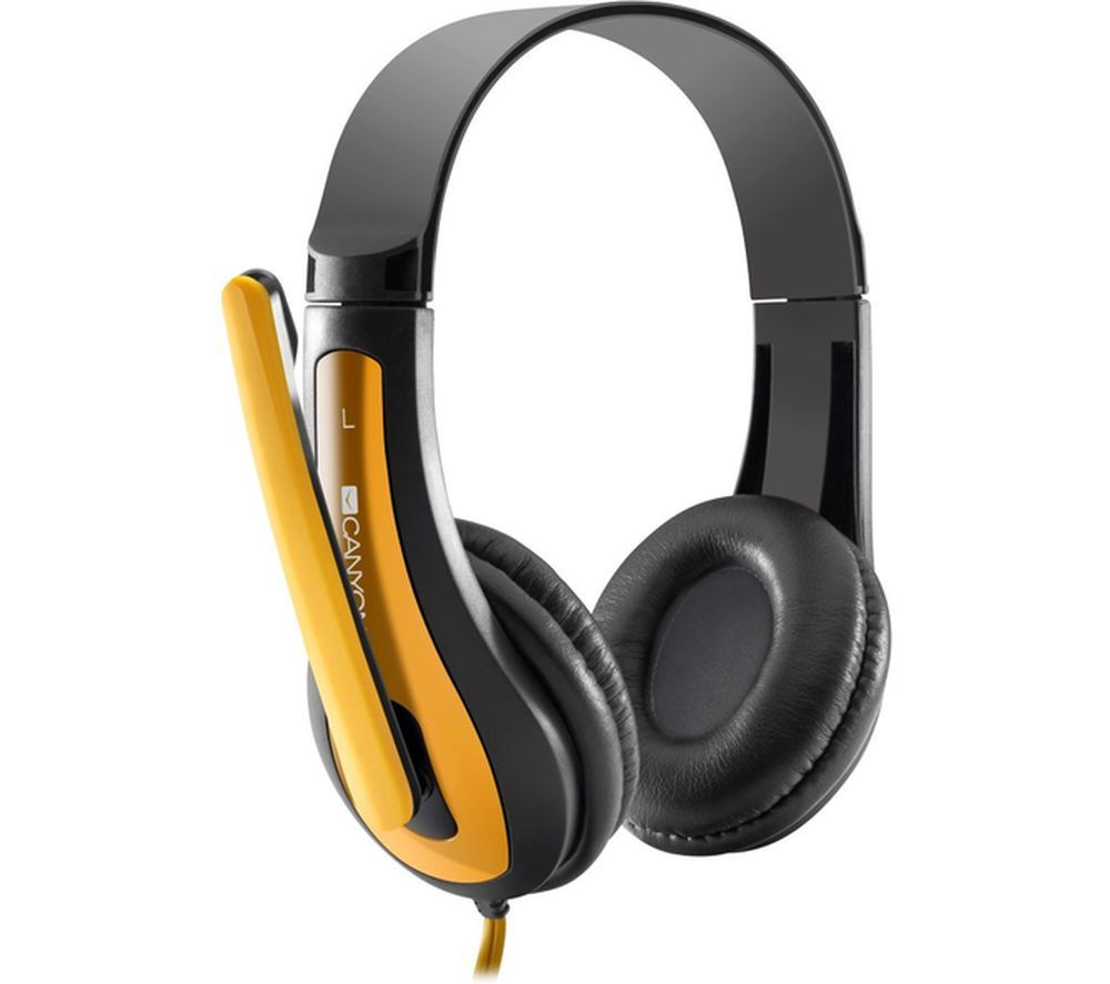 CANYON CNS-CHSC1BY Headset - Black & Yellow, Black