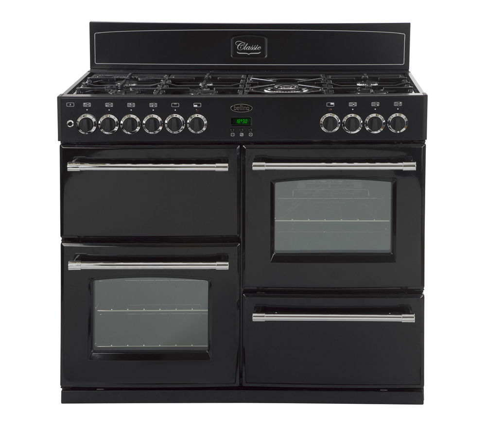 BELLING Classic 110DFT Dual Fuel Range Cooker - Black, Black