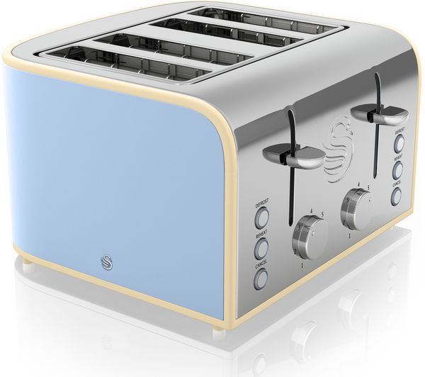 SWAN Retro ST17010BLN 4-Slice Toaster - Blue, Blue