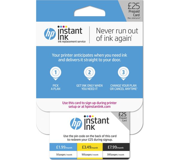 HP Instant Ink £25 Prepaid Card