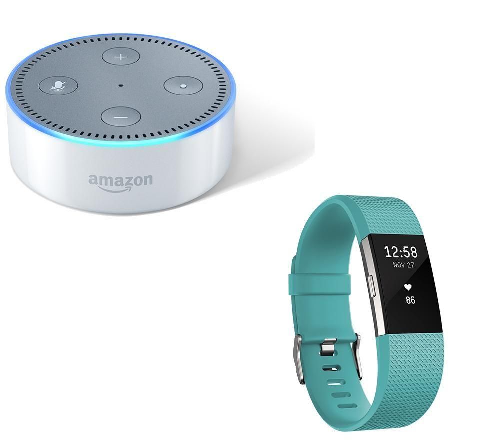 FITBIT Charge 2 & Echo Dot Bundle - Teal, Large, Teal