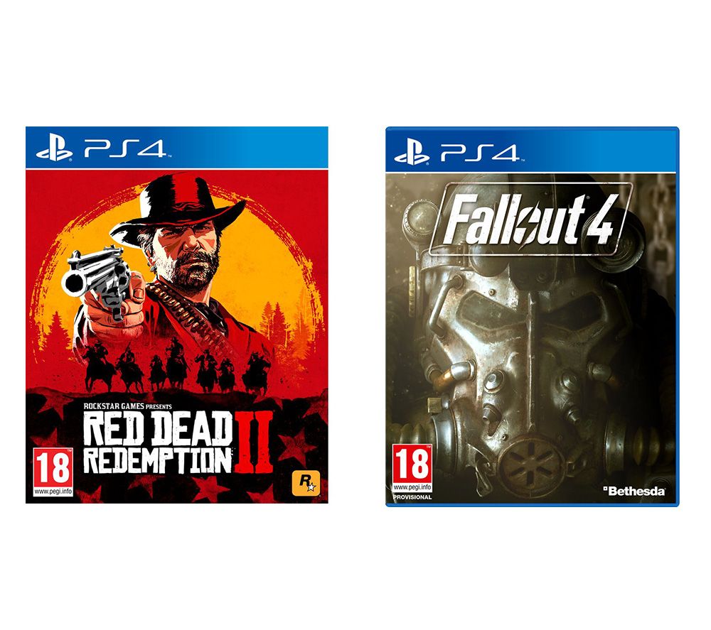 PS4 Red Dead Redemption 2 & Fallout 4 Bundle, Red