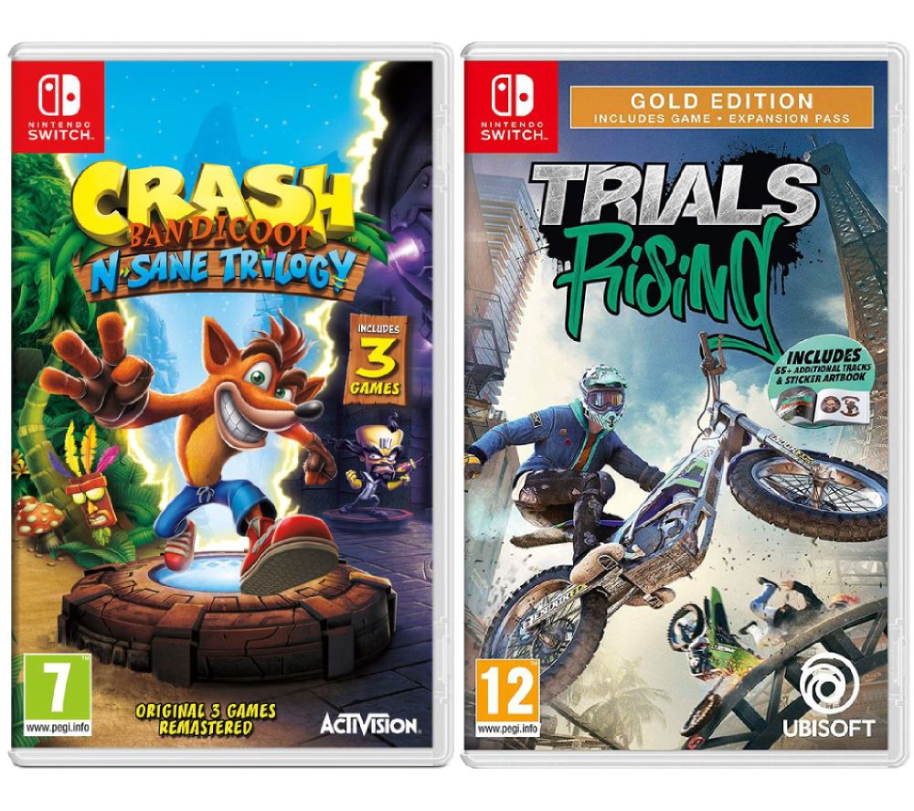 NINTENDO SWITCH Crash Bandicoot N-Sane Trilogy & Trials Rising Bundle