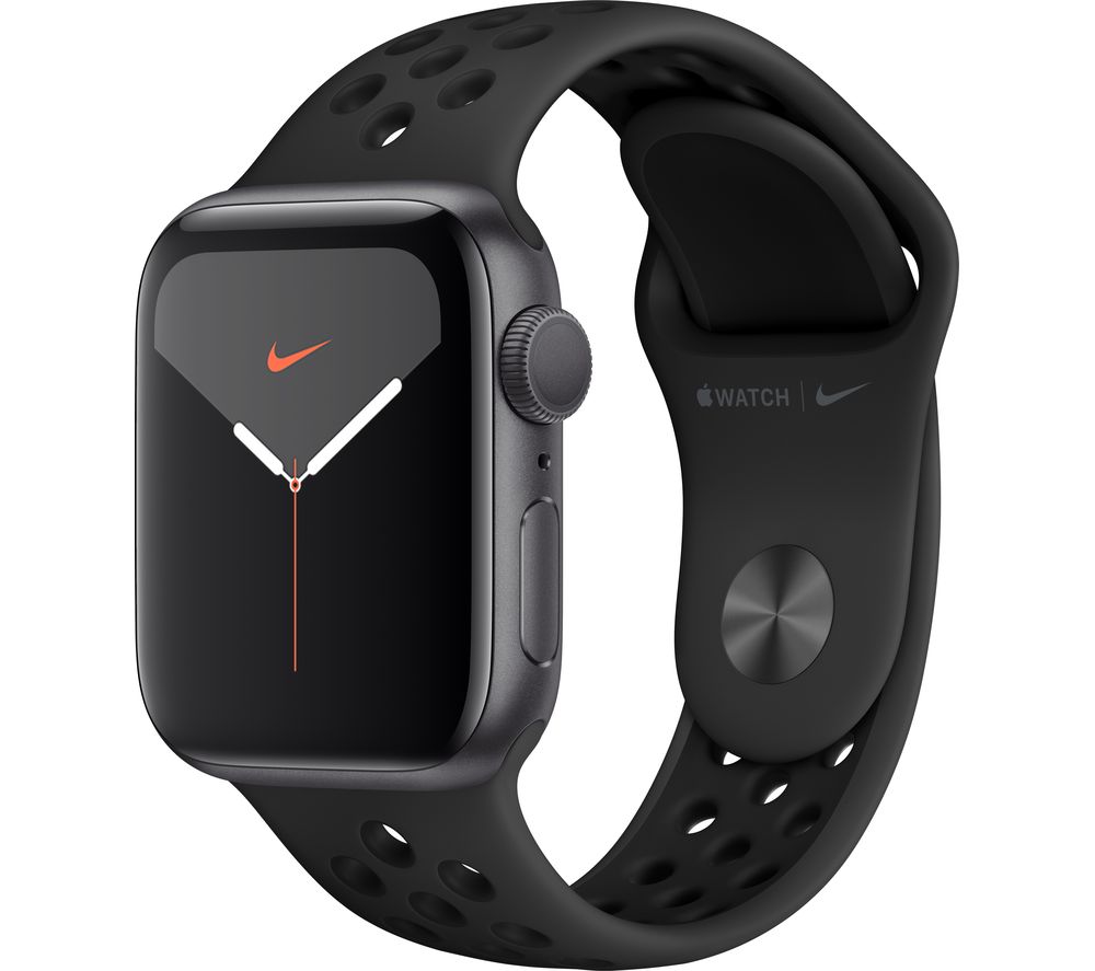 APPLE Watch Series 5 - Space Grey with Anthracite & Black Nike Sports Band, 40 mm, Grey