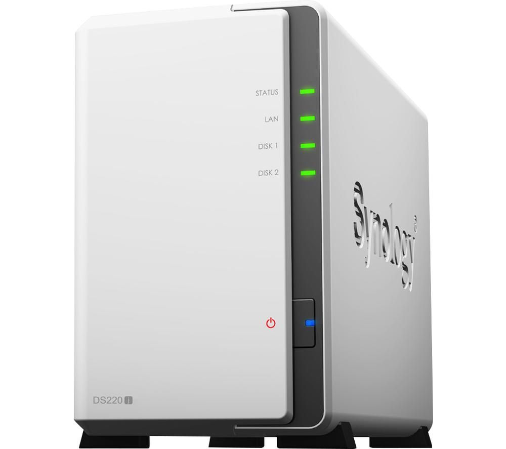 SYNOLOGY DS220J Disk Station Server NAS Drive - 4 TB, 2 Bay, White, White