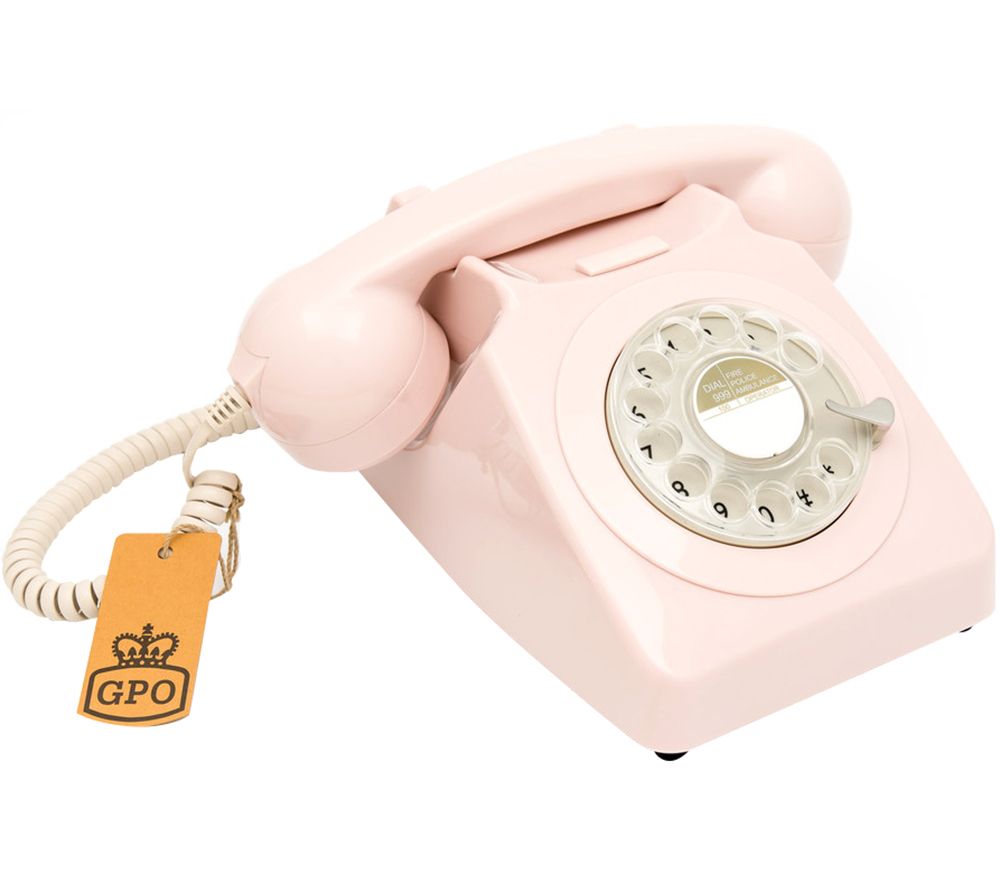 GPO 746 Rotary Corded Phone - Pink, Pink