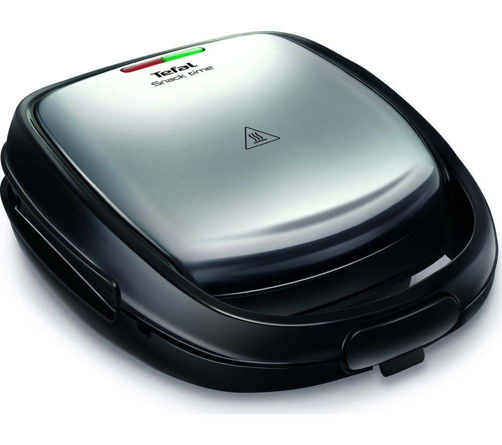 TEFAL Snack Time SW341D40 Sandwich and Waffle Maker - Stainless Steel & Black, Stainless Steel