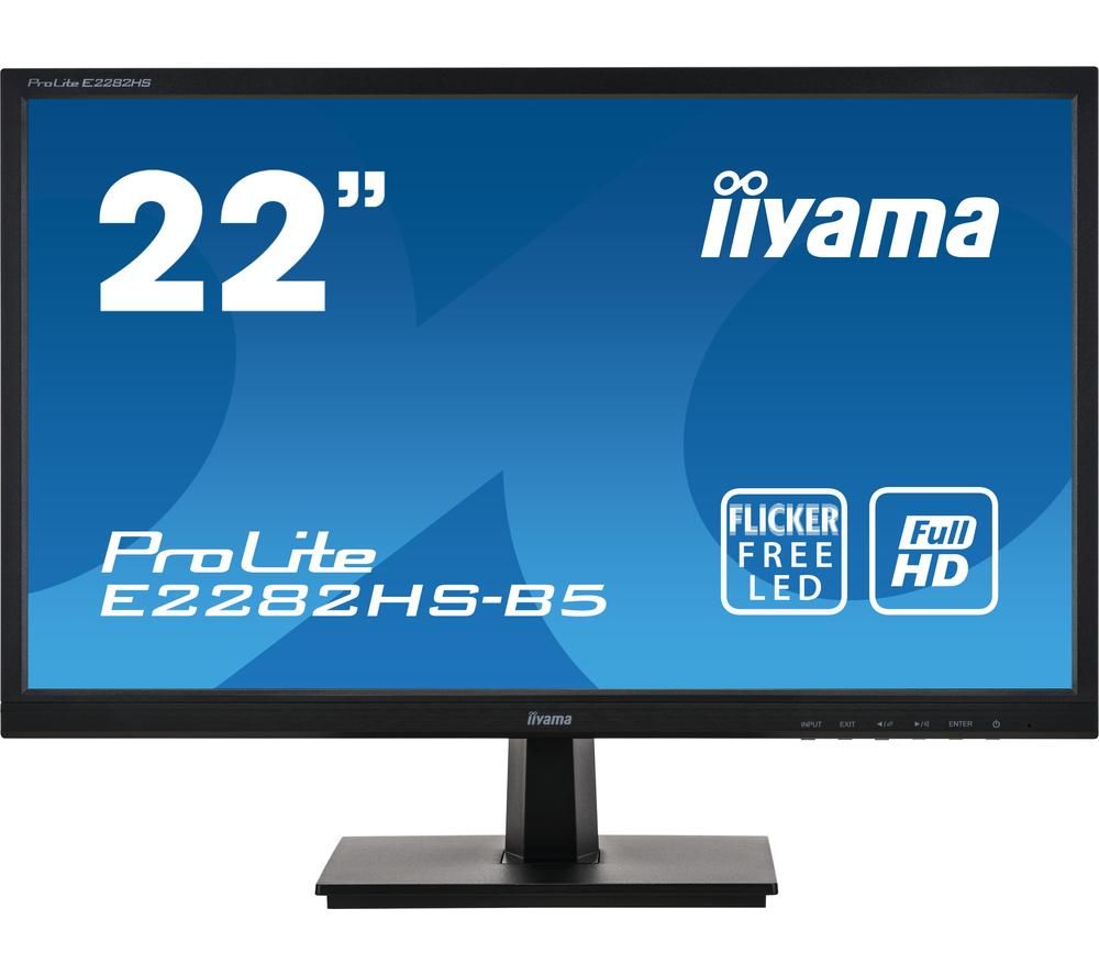 IIYAMA ProLite E2282HS-B5 Full HD 22" TN LED Monitor - Matte Black, Black