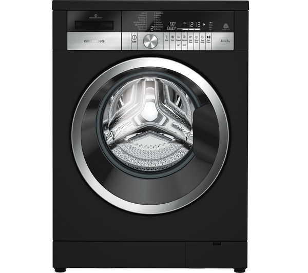 GRUNDIG GWN48430CB Washing Machine - Black, Black