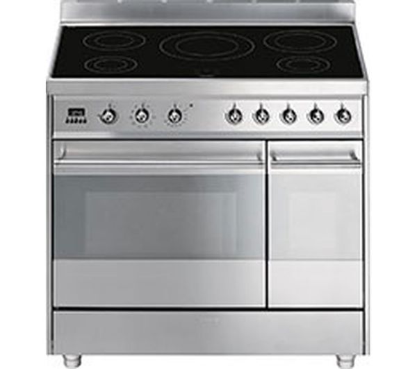 SMEG Symphony 90 cm Electric Induction Range Cooker - Stainless Steel, Stainless Steel