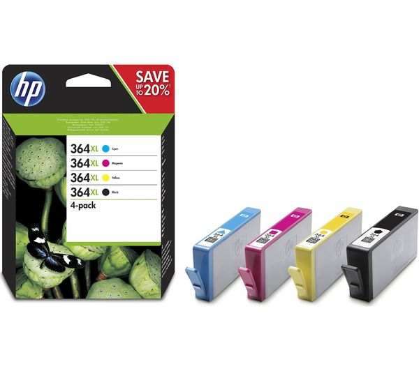 HP 364XL High Yield Original Cyan, Magenta, Yellow & Black Ink Cartridges - Multipack, Cyan