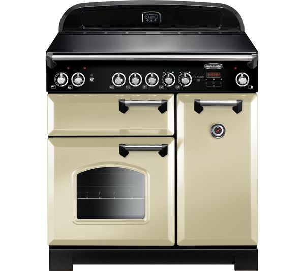 Rangemaster Classic 90 Electric Ceramic Range Cooker - Cream, Cream