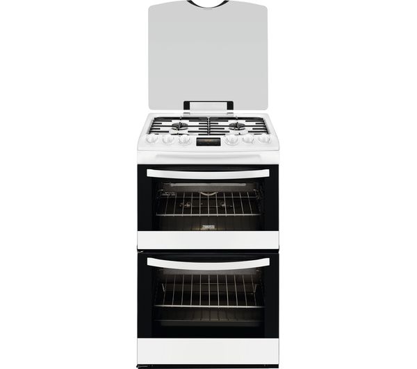 ZANUSSI ZCG43200WA 60 cm Gas Cooker - Black & White, Black