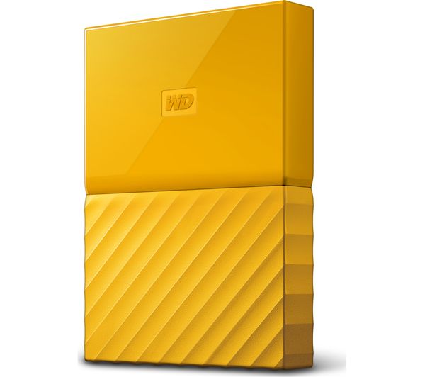 WD My Passport Portable Hard Drive - 2 TB, Yellow, Yellow