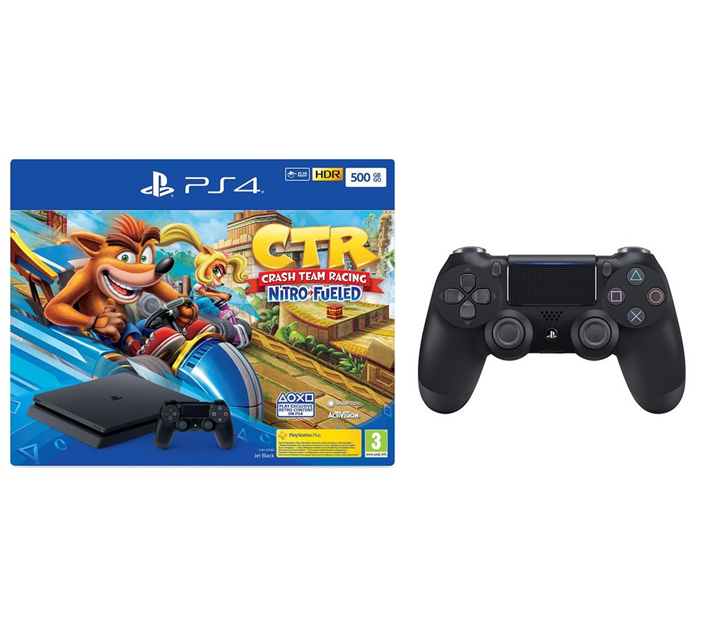 SONY PlayStation 4 with Crash Team Racing & DualShock 4 V2 Wireless Controller Bundle - 500 GB