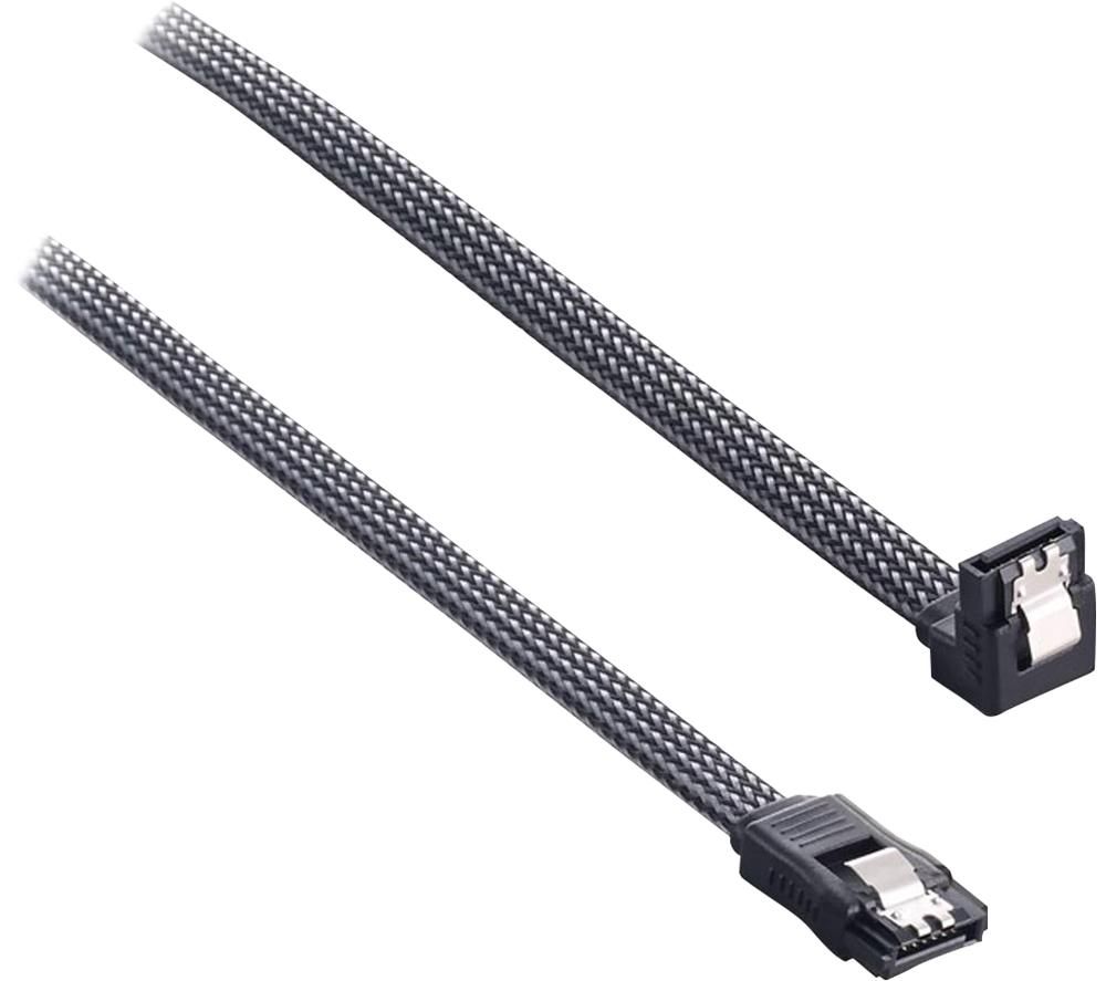 CABLEMOD ModMesh 30 cm Right Angle SATA 3 Cable - Carbon Grey, Grey