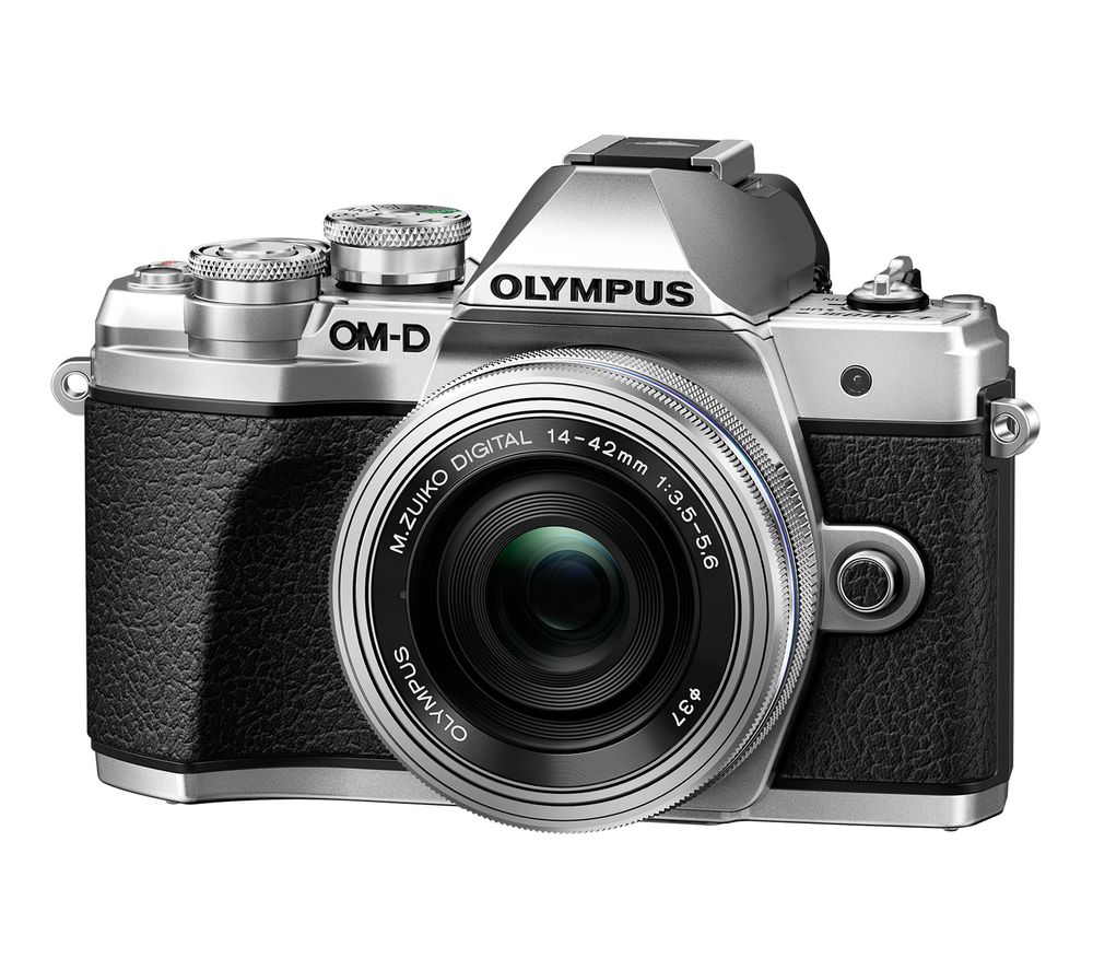 OLYMPUS OM-D E-M10 Mark III Mirrorless Camera with M.ZUIKO DIGITAL ED 14-42 mm f/3.5-5.6 EZ & ED 40-150 mm f/4-5.6 R Lens - Silver, Silver