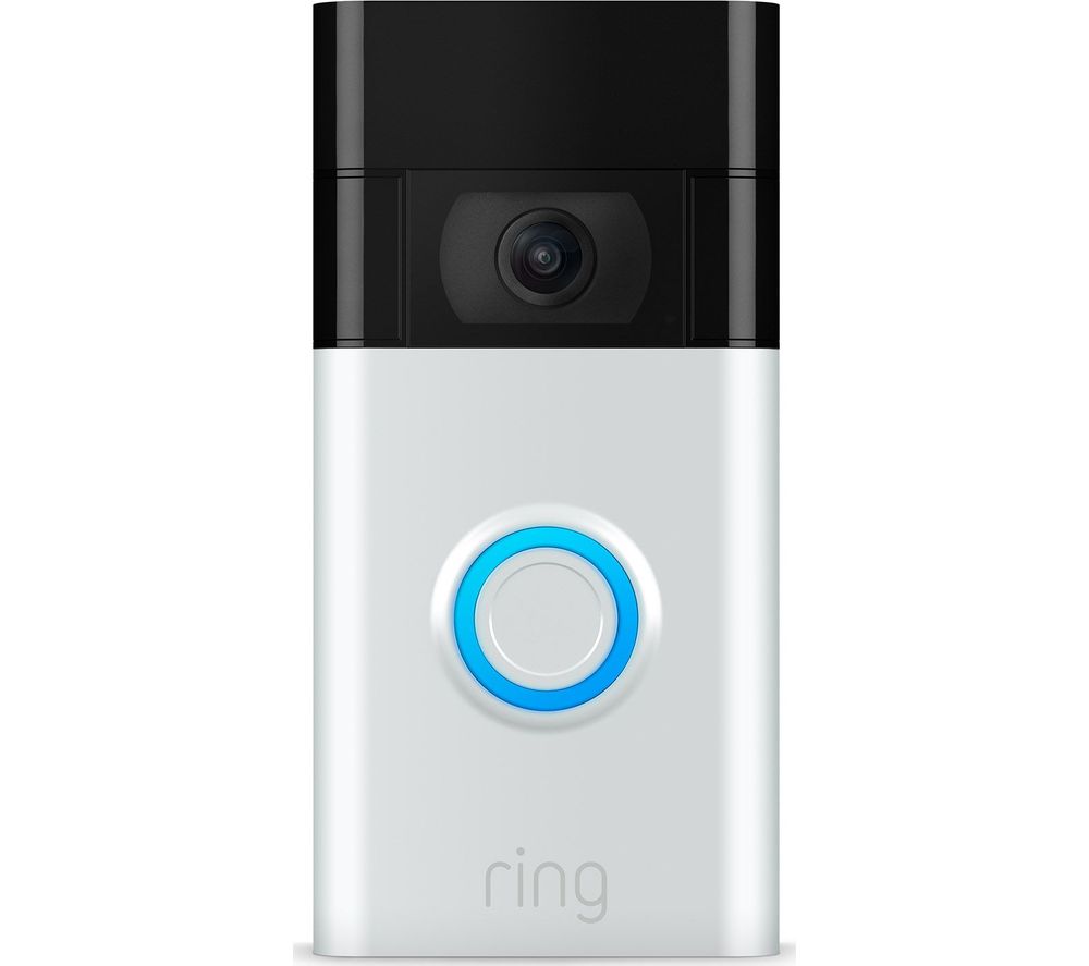 RING Video Doorbell 1 (2nd Gen) - Satin Nickel, Silver/Grey