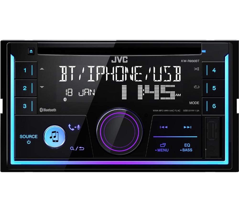 JVC KW-R930BT Smart Bluetooth Car Radio - Black, Black