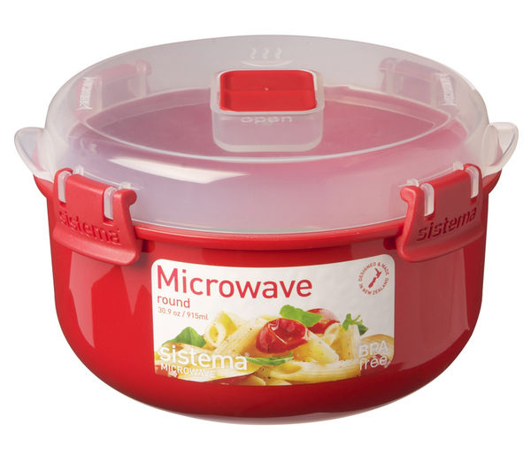 SISTEMA Round 915 ml Microwave Box - Red, Red