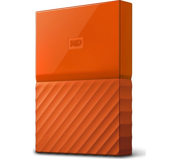 WD My Passport Portable Hard Drive - 2 TB, Orange, Orange