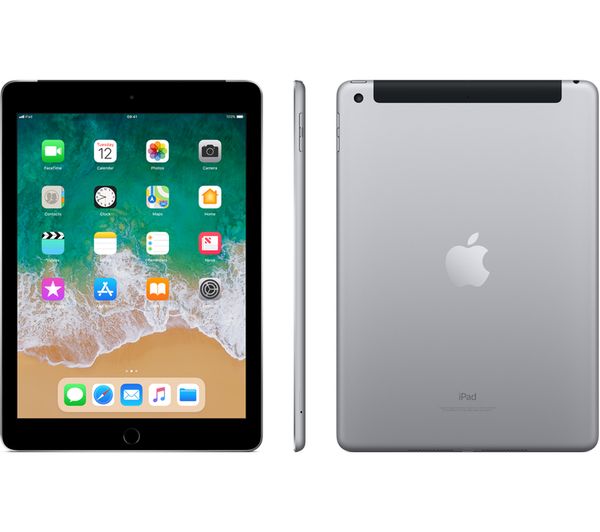 APPLE 9.7" iPad Cellular - 32 GB, Space Grey (2018), Grey