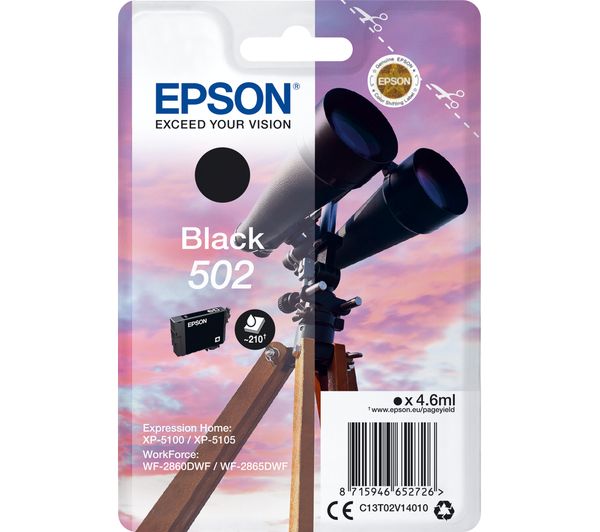 EPSON Binoculars 502 Black Ink Cartridge, Black